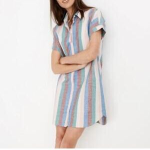 Madewell Pink and Blue Polo Collar Mini Dress